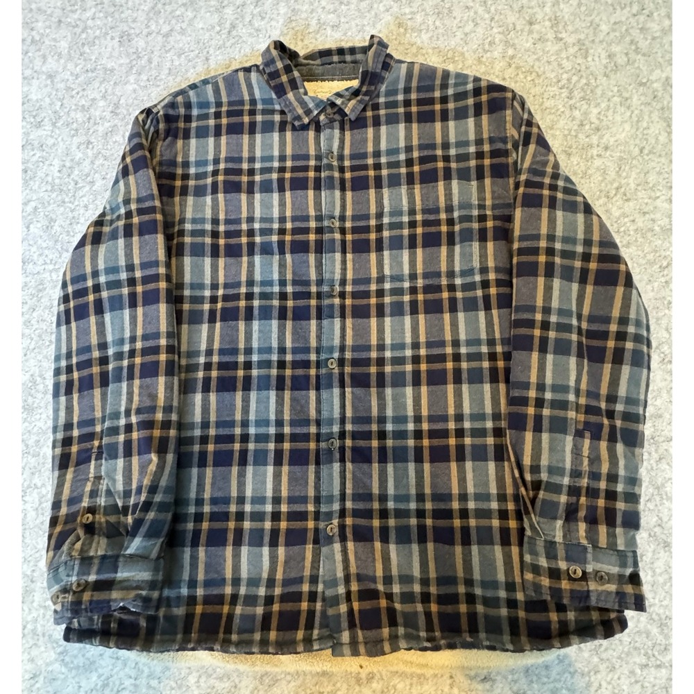Carbon2cobalt Shirt Jacket Mens XL Blue Plaid Sherpa Lined Flannel 133513